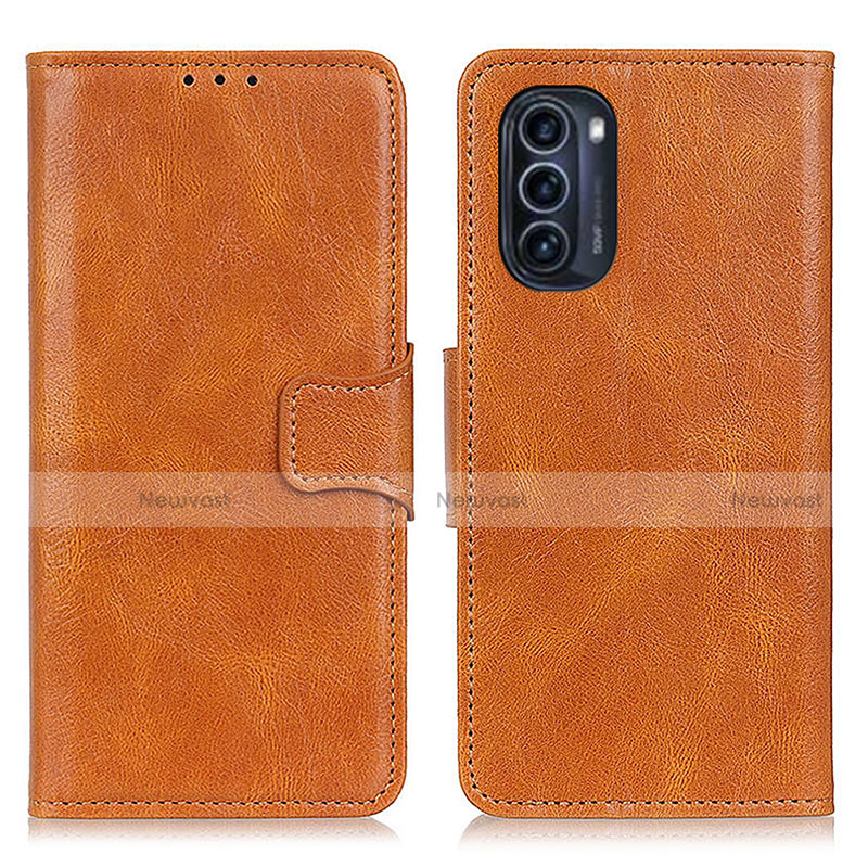Leather Case Stands Flip Cover Holder M09L for Motorola Moto G52j 5G