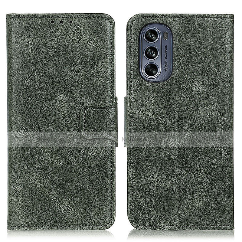 Leather Case Stands Flip Cover Holder M09L for Motorola Moto G62 5G Green