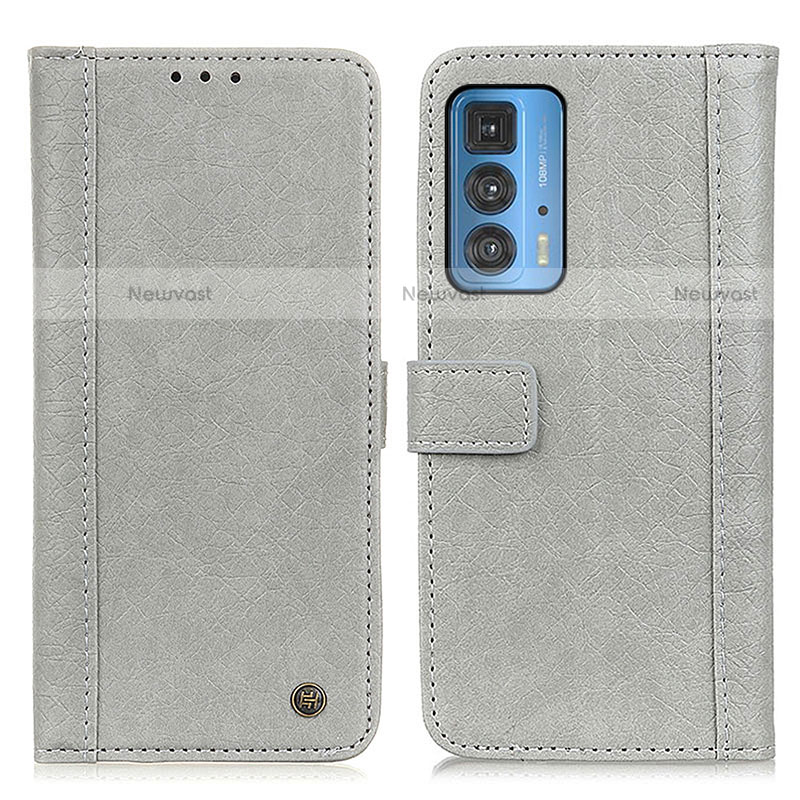 Leather Case Stands Flip Cover Holder M10L for Motorola Moto Edge S Pro 5G Gray