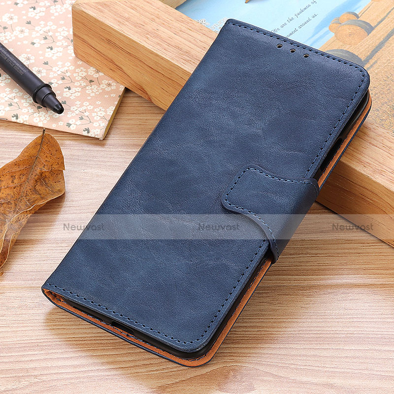 Leather Case Stands Flip Cover Holder M10L for Motorola Moto G41 Blue