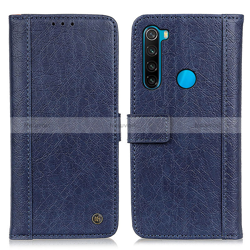 Leather Case Stands Flip Cover Holder M10L for Xiaomi Redmi Note 8 (2021) Blue