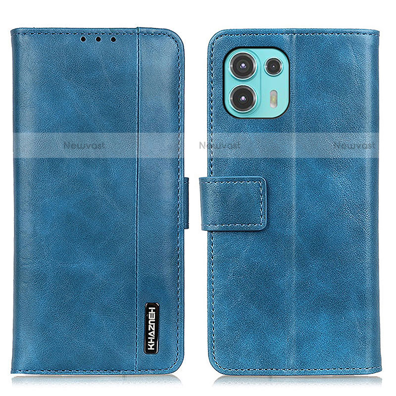 Leather Case Stands Flip Cover Holder M11L for Motorola Moto Edge 20 Lite 5G Blue