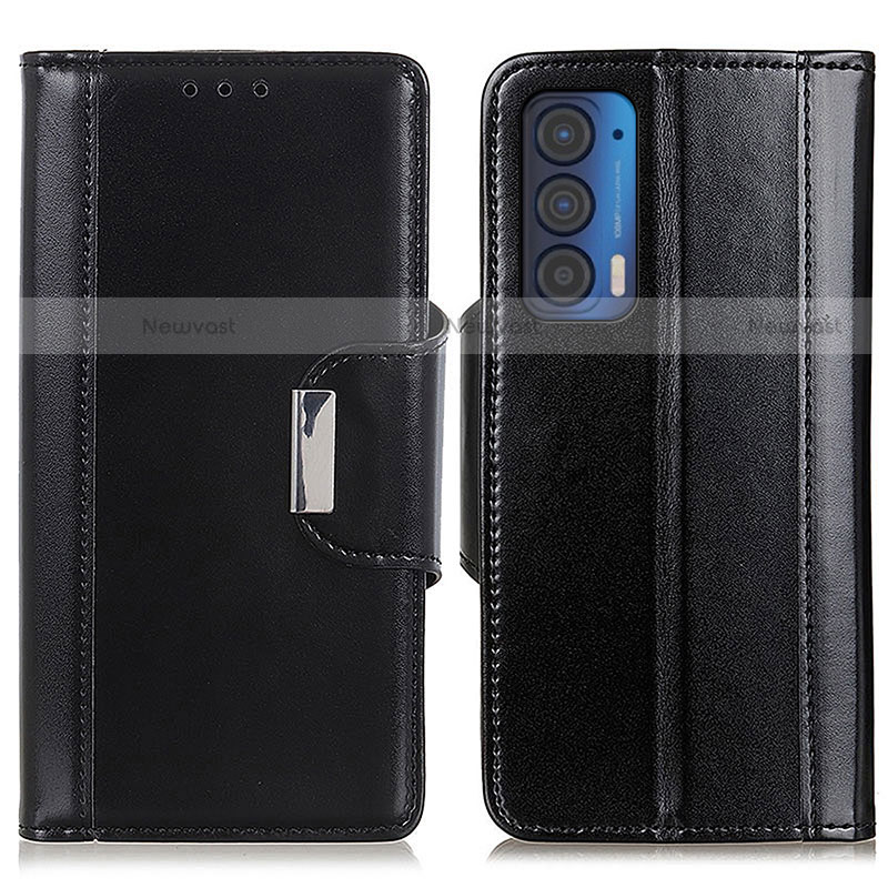 Leather Case Stands Flip Cover Holder M11L for Motorola Moto Edge (2021) 5G Black