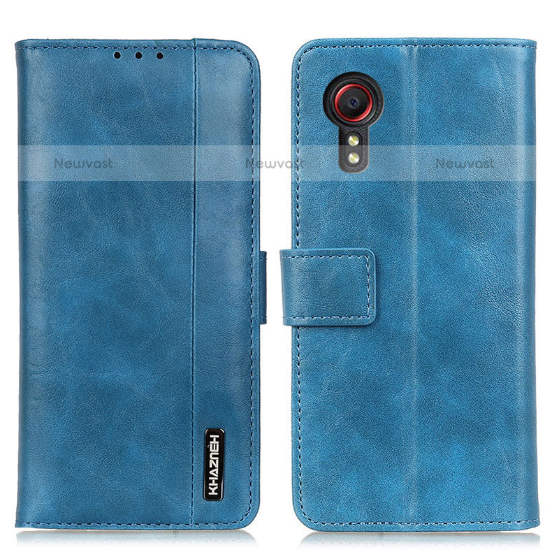 Leather Case Stands Flip Cover Holder M11L for Samsung Galaxy XCover 5 SM-G525F Blue