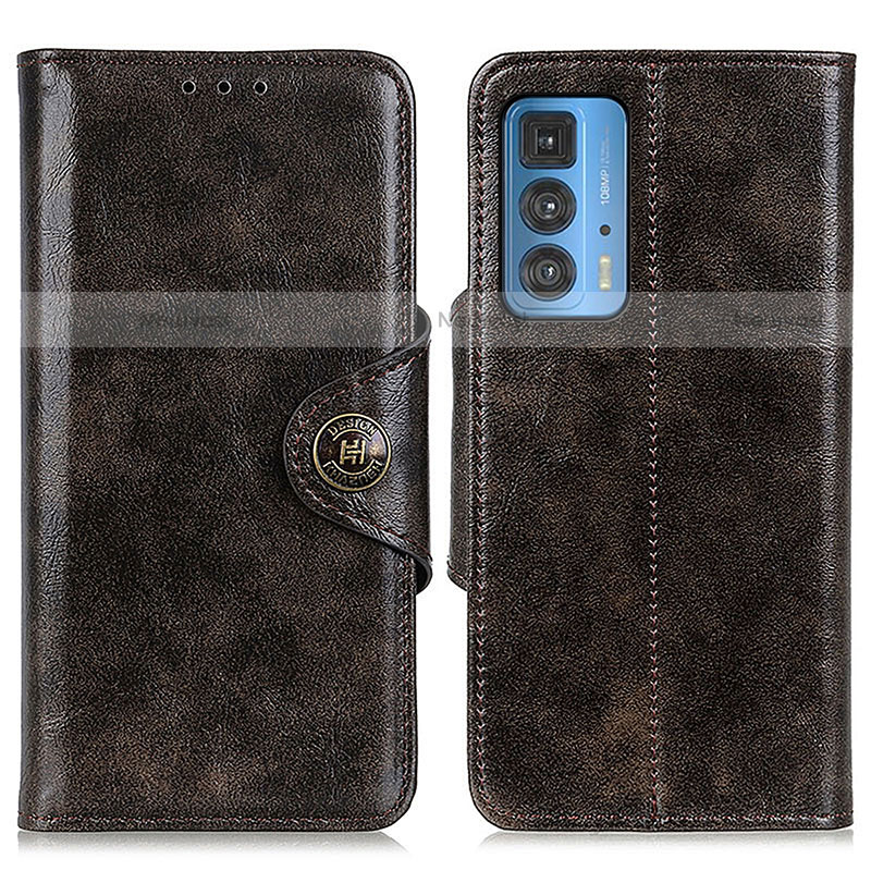 Leather Case Stands Flip Cover Holder M12L for Motorola Moto Edge S Pro 5G Bronze