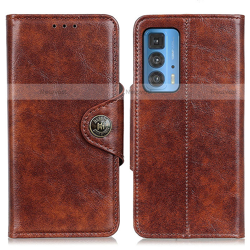 Leather Case Stands Flip Cover Holder M12L for Motorola Moto Edge S Pro 5G Brown