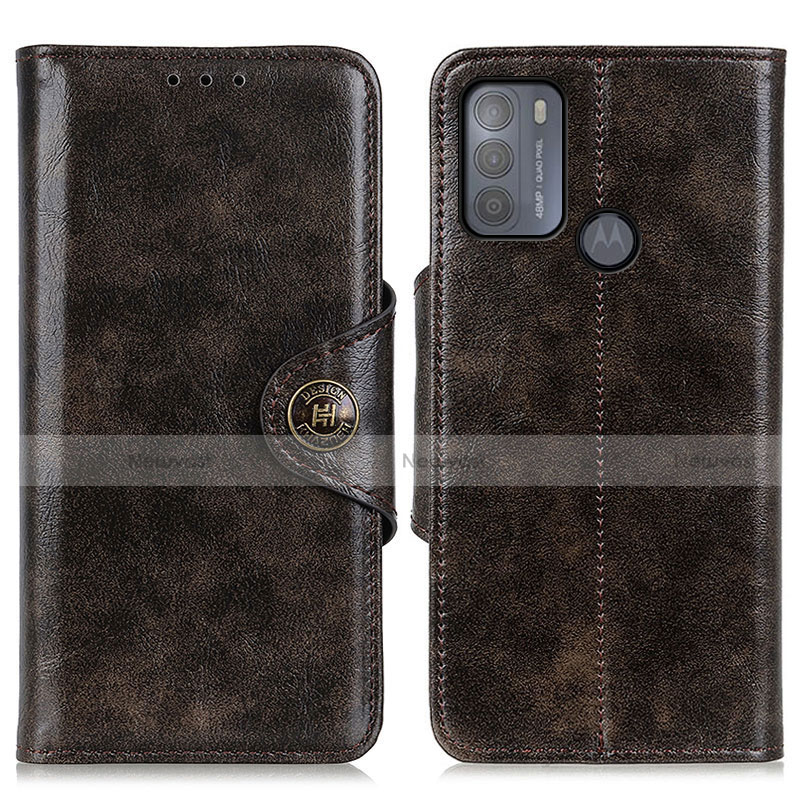 Leather Case Stands Flip Cover Holder M12L for Motorola Moto G50 Bronze