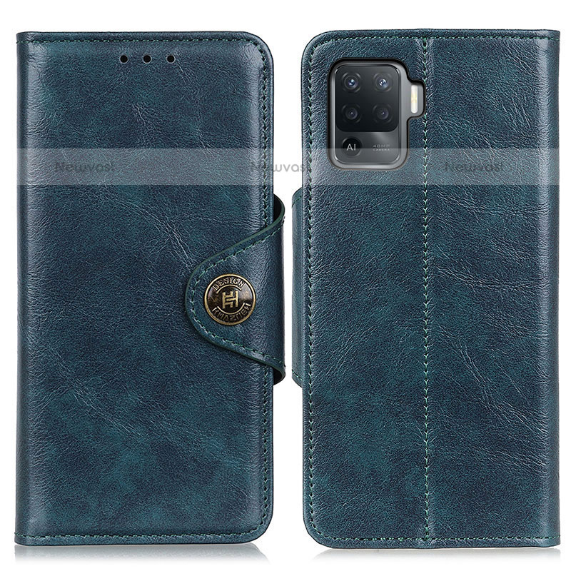 Leather Case Stands Flip Cover Holder M12L for Oppo A94 4G Blue