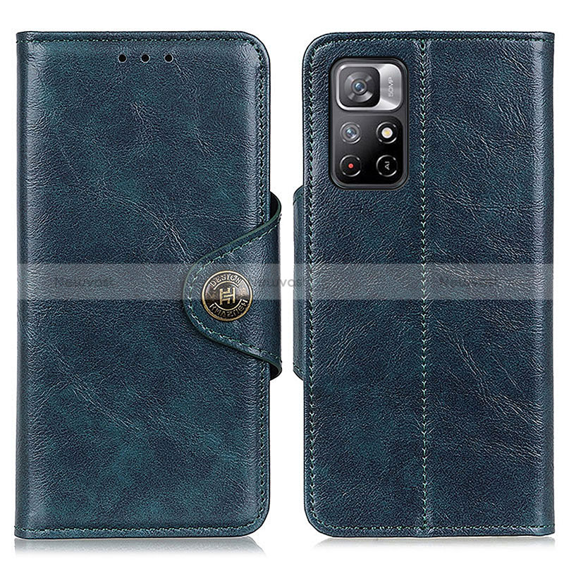 Leather Case Stands Flip Cover Holder M12L for Xiaomi Redmi Note 11S 5G Blue