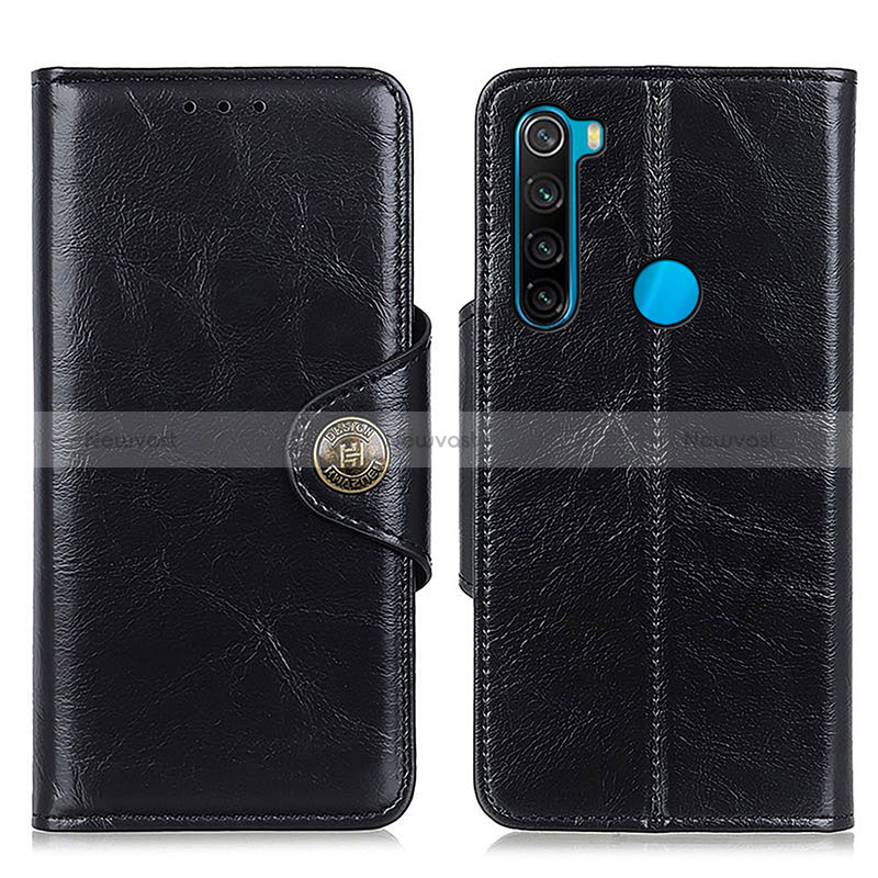 Leather Case Stands Flip Cover Holder M12L for Xiaomi Redmi Note 8 (2021) Black