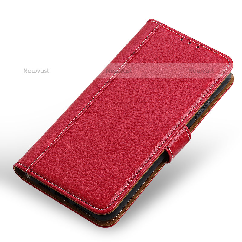 Leather Case Stands Flip Cover Holder M13L for Samsung Galaxy M32 5G Red