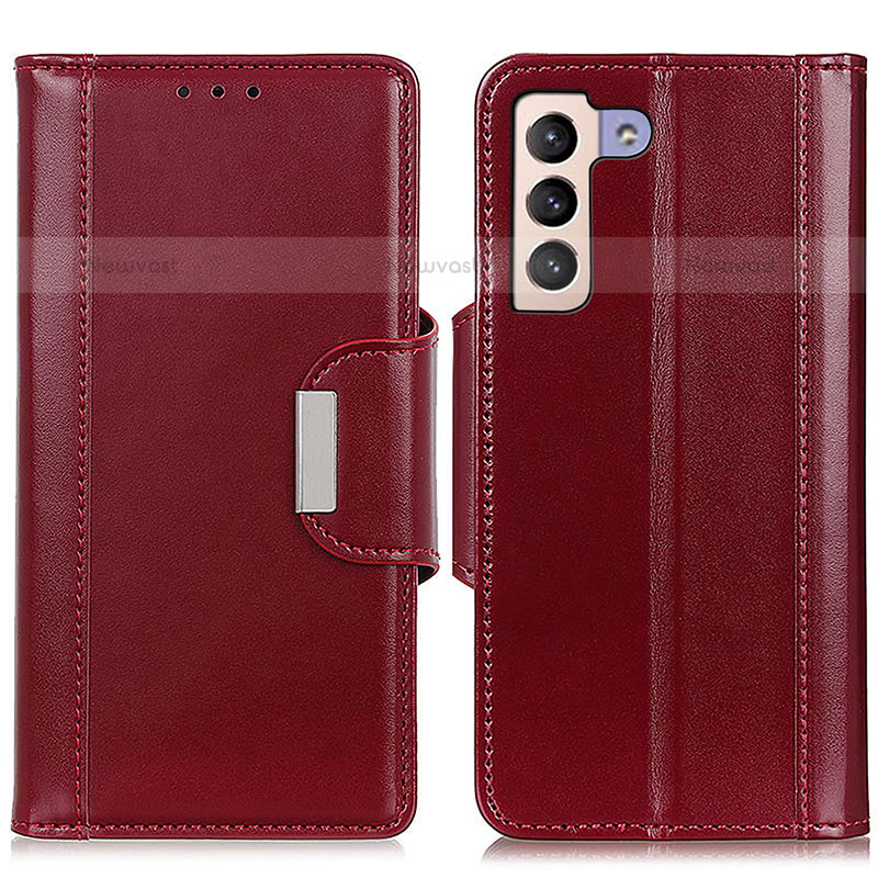 Leather Case Stands Flip Cover Holder M13L for Samsung Galaxy S22 5G Red