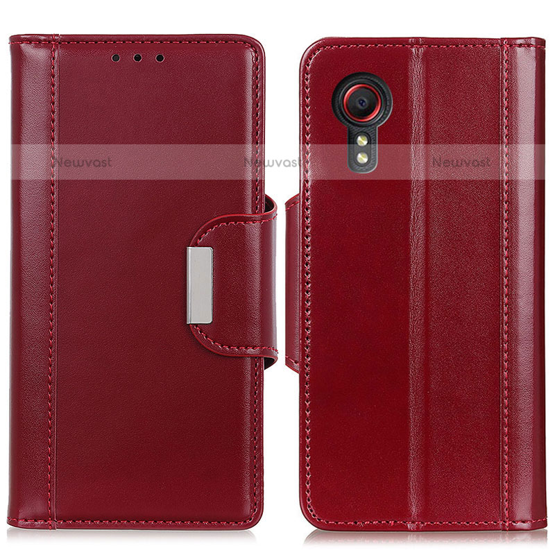 Leather Case Stands Flip Cover Holder M13L for Samsung Galaxy XCover 5 SM-G525F Red