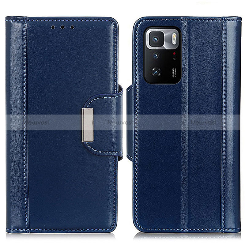 Leather Case Stands Flip Cover Holder M13L for Xiaomi Poco X3 GT 5G Blue