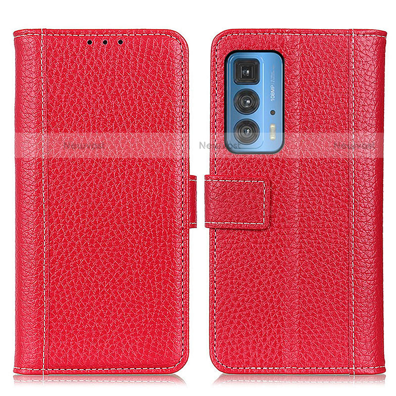 Leather Case Stands Flip Cover Holder M14L for Motorola Moto Edge S Pro 5G Red