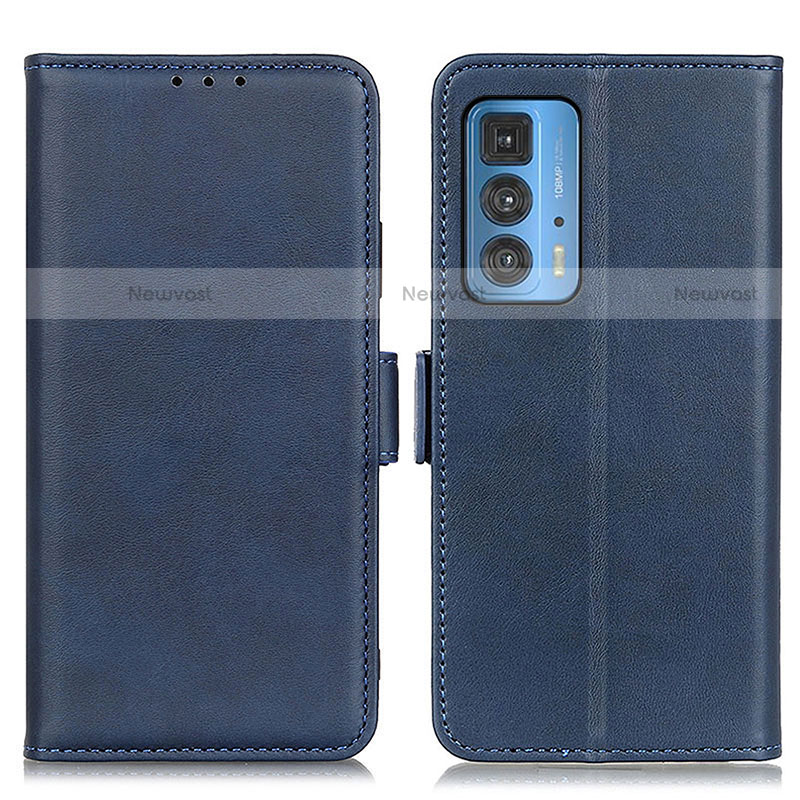 Leather Case Stands Flip Cover Holder M15L for Motorola Moto Edge 20 Pro 5G Blue