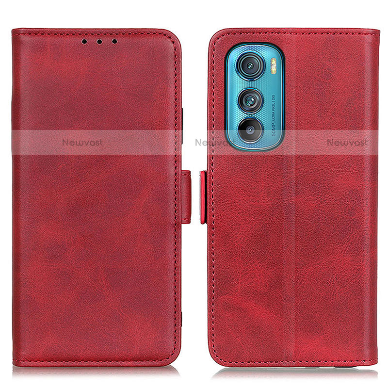 Leather Case Stands Flip Cover Holder M15L for Motorola Moto Edge 30 5G Red