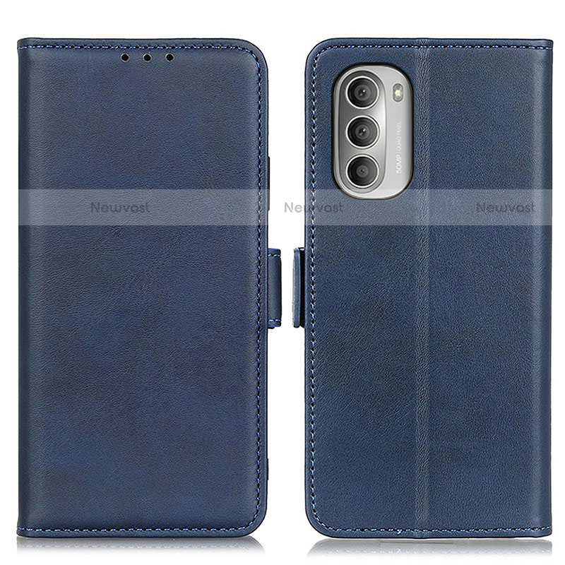 Leather Case Stands Flip Cover Holder M15L for Motorola Moto G Stylus (2022) 4G Blue