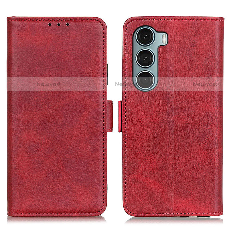 Leather Case Stands Flip Cover Holder M15L for Motorola Moto G200 5G Red