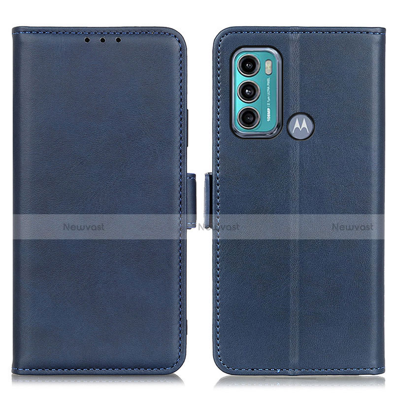 Leather Case Stands Flip Cover Holder M15L for Motorola Moto G40 Fusion Blue