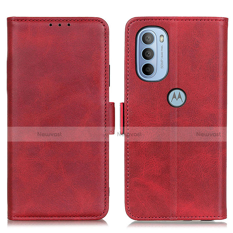 Leather Case Stands Flip Cover Holder M15L for Motorola Moto G41 Red