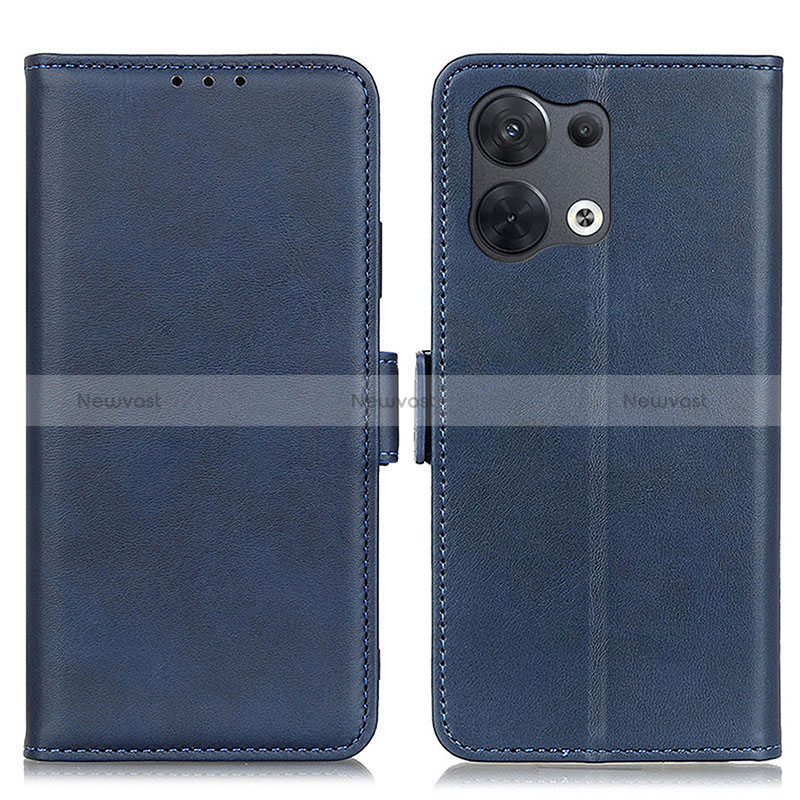 Leather Case Stands Flip Cover Holder M15L for Oppo Reno8 Pro 5G Blue