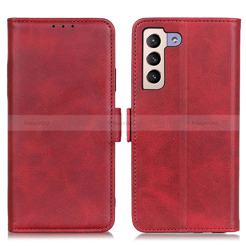 Leather Case Stands Flip Cover Holder M15L for Samsung Galaxy S22 Plus 5G Red