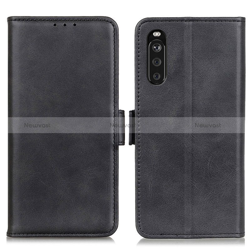 Leather Case Stands Flip Cover Holder M15L for Sony Xperia 10 III Black