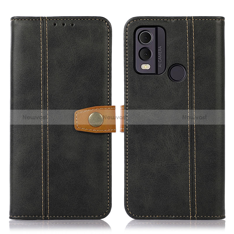 Leather Case Stands Flip Cover Holder M16L for Nokia C22 Black
