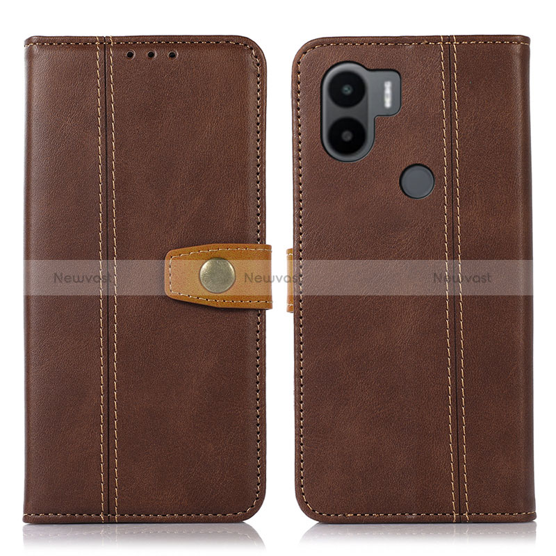 Leather Case Stands Flip Cover Holder M16L for Xiaomi Redmi A1 Plus Brown