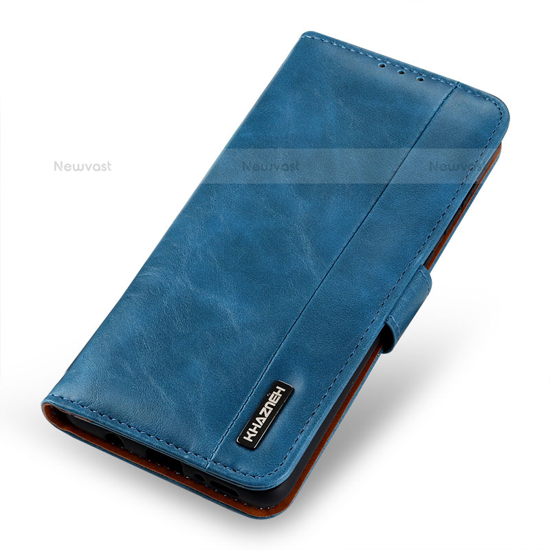 Leather Case Stands Flip Cover Holder M25L for Samsung Galaxy S21 FE 5G Blue