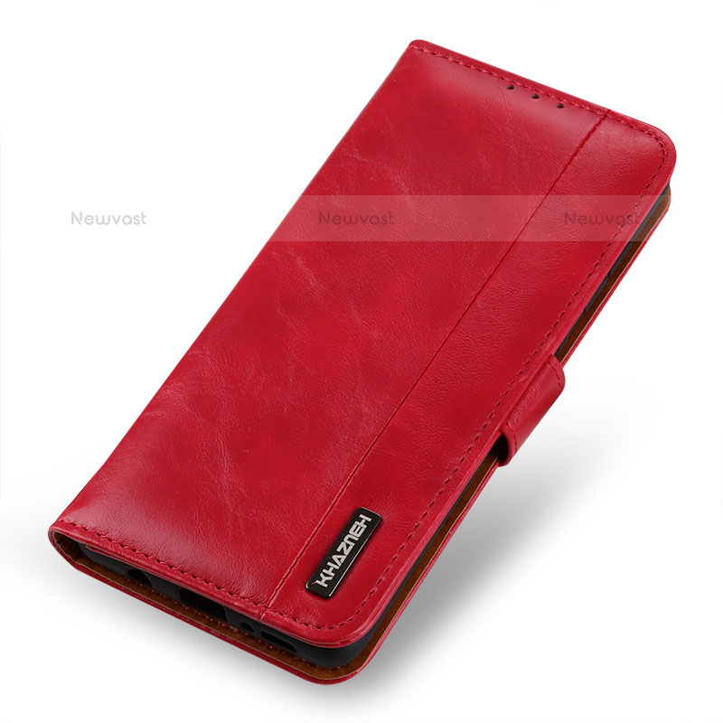 Leather Case Stands Flip Cover Holder M25L for Samsung Galaxy S22 5G Red