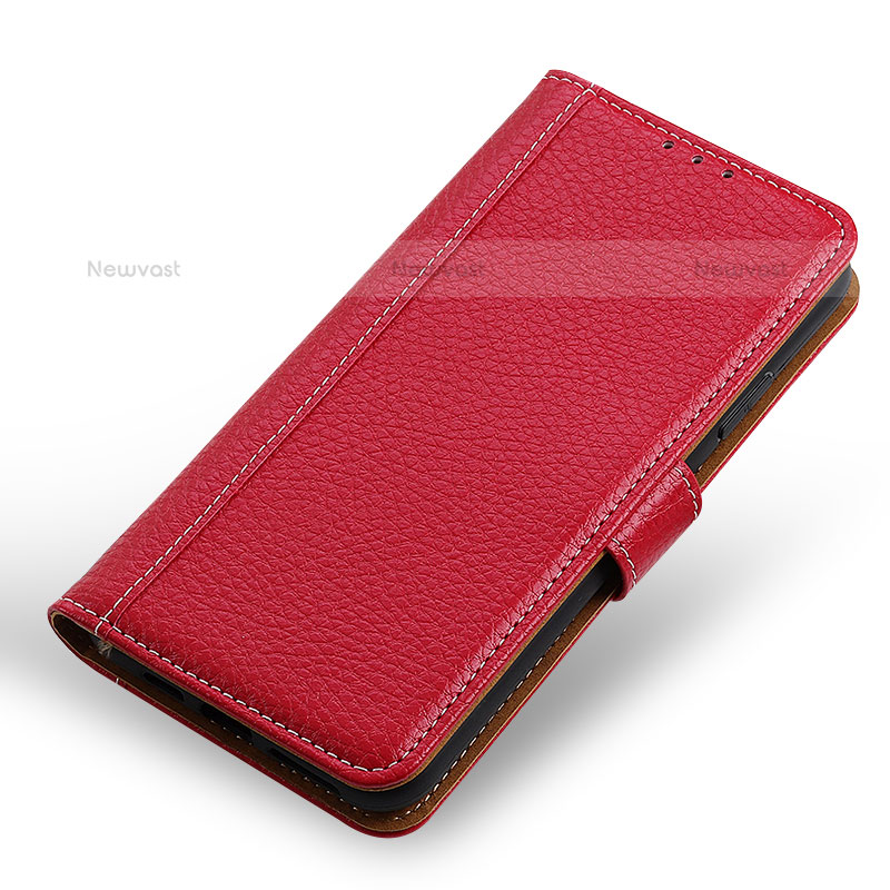 Leather Case Stands Flip Cover Holder M28L for Samsung Galaxy S23 Plus 5G Red