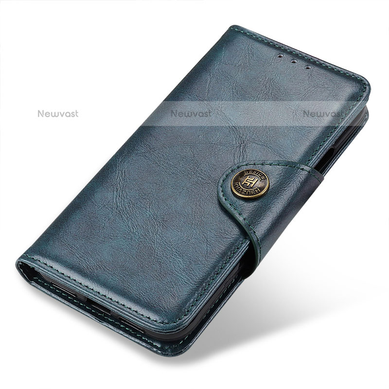 Leather Case Stands Flip Cover Holder ML12 for Samsung Galaxy A23 5G Blue