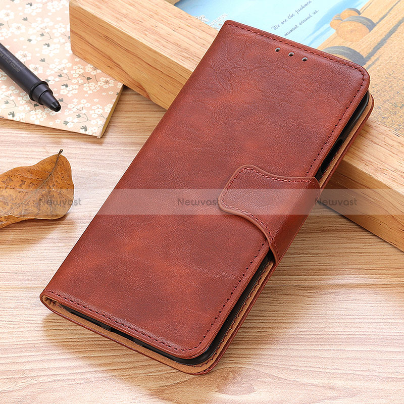 Leather Case Stands Flip Cover Holder ML2 for Samsung Galaxy A23 4G Brown