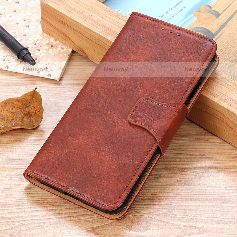 Leather Case Stands Flip Cover Holder ML2 for Samsung Galaxy A23 5G Brown