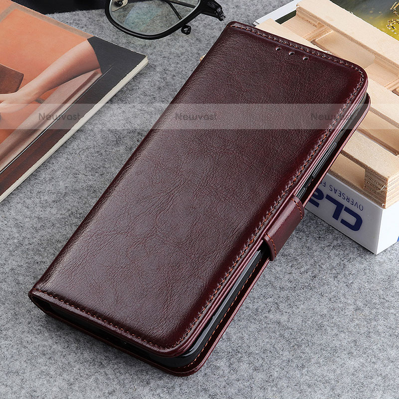 Leather Case Stands Flip Cover Holder ML7 for Samsung Galaxy A23 5G Brown