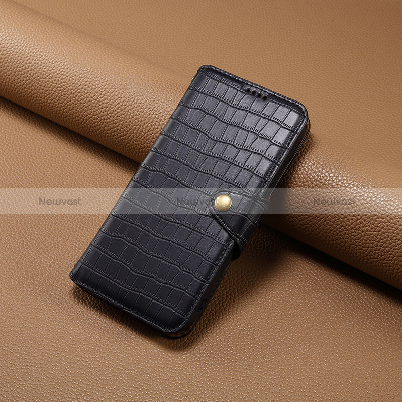 Leather Case Stands Flip Cover Holder MT4 for Apple iPhone 14 Pro Max Black