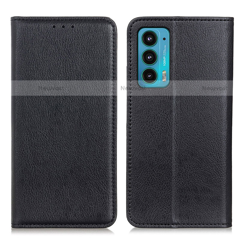 Leather Case Stands Flip Cover Holder N01P for Motorola Moto Edge Lite 5G