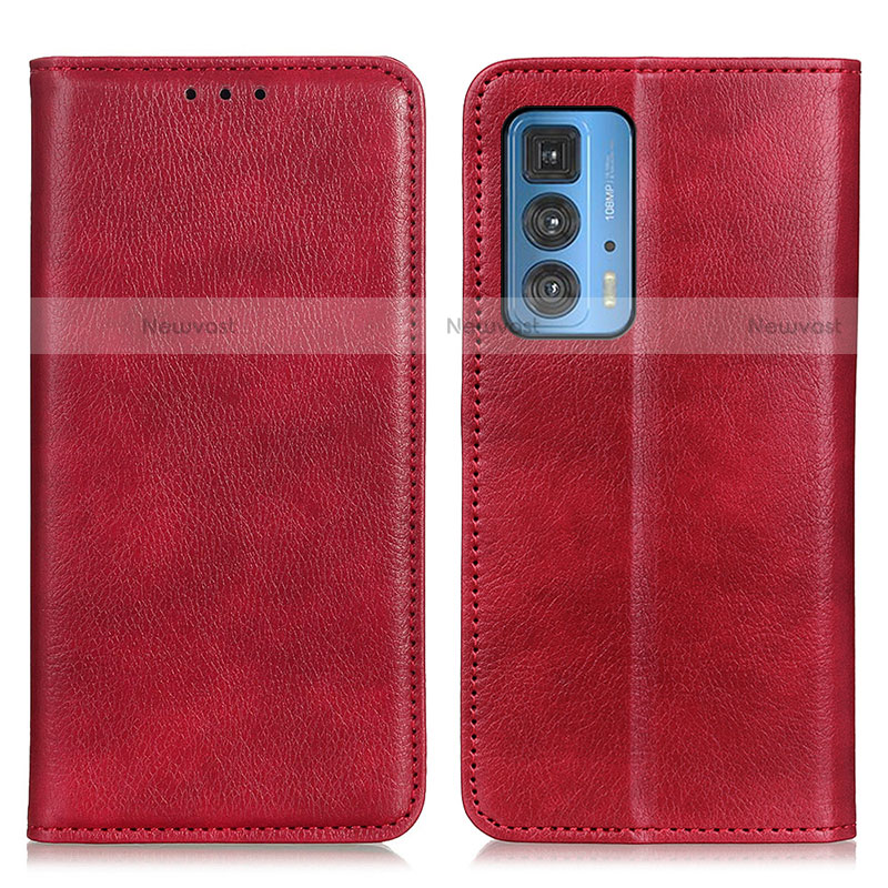 Leather Case Stands Flip Cover Holder N01P for Motorola Moto Edge S Pro 5G Red