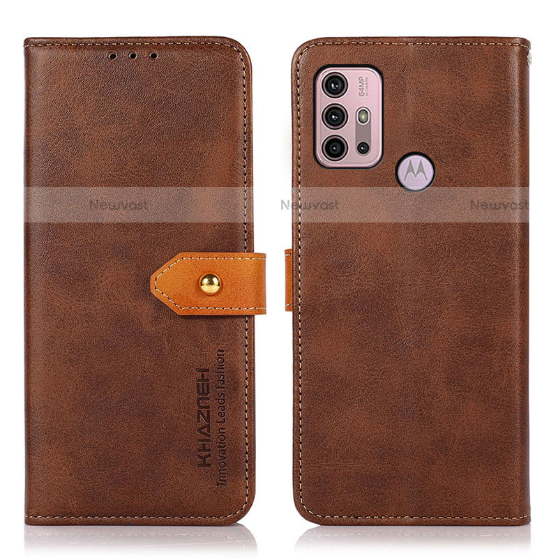 Leather Case Stands Flip Cover Holder N01P for Motorola Moto G10