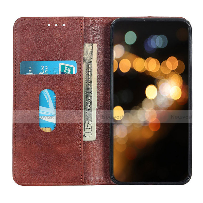 Leather Case Stands Flip Cover Holder N01P for Motorola Moto G60s