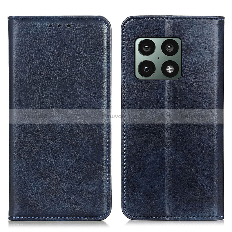 Leather Case Stands Flip Cover Holder N01P for OnePlus 10 Pro 5G Blue