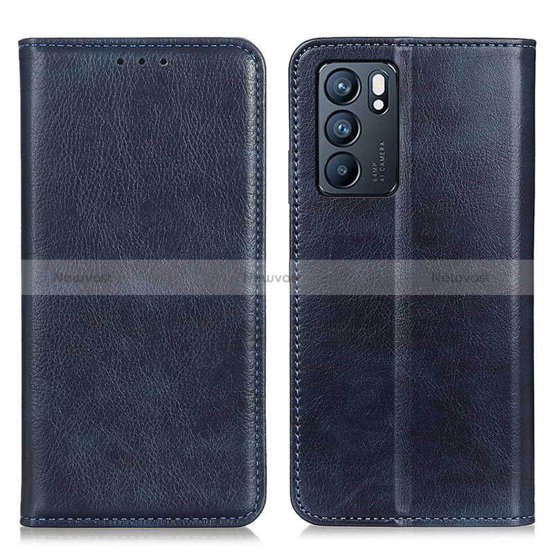 Leather Case Stands Flip Cover Holder N01P for Oppo Reno6 5G