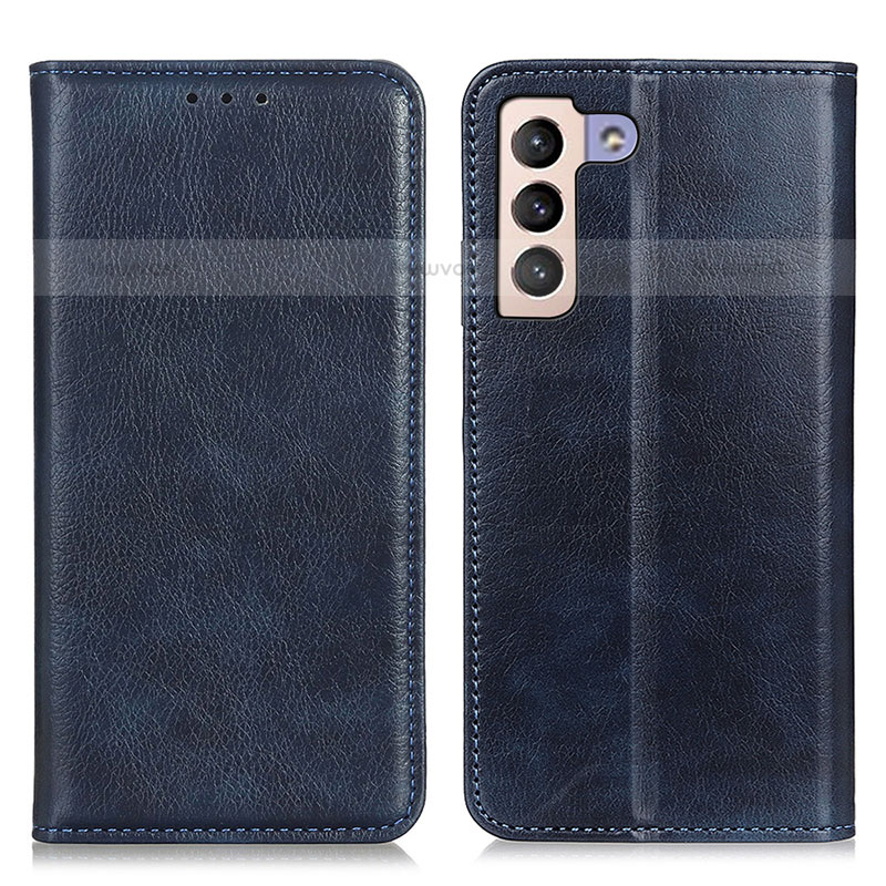 Leather Case Stands Flip Cover Holder N01P for Samsung Galaxy S21 5G Blue