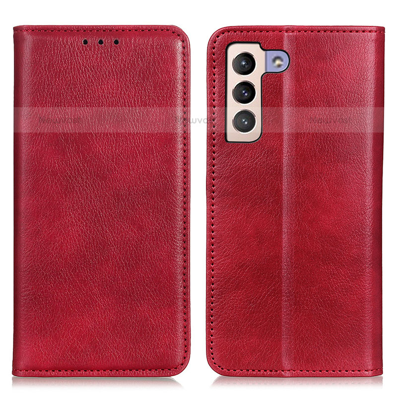 Leather Case Stands Flip Cover Holder N01P for Samsung Galaxy S21 Plus 5G Red