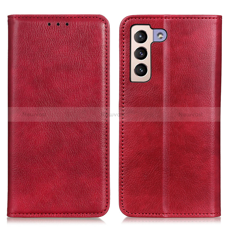 Leather Case Stands Flip Cover Holder N01P for Samsung Galaxy S22 Plus 5G Red