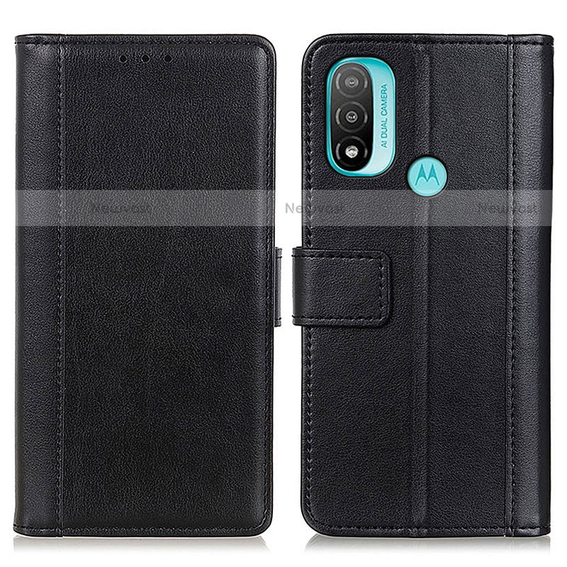 Leather Case Stands Flip Cover Holder N02P for Motorola Moto E20