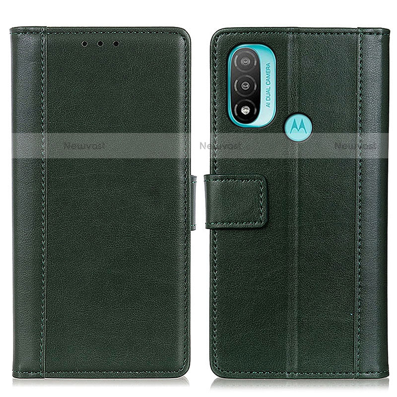 Leather Case Stands Flip Cover Holder N02P for Motorola Moto E30