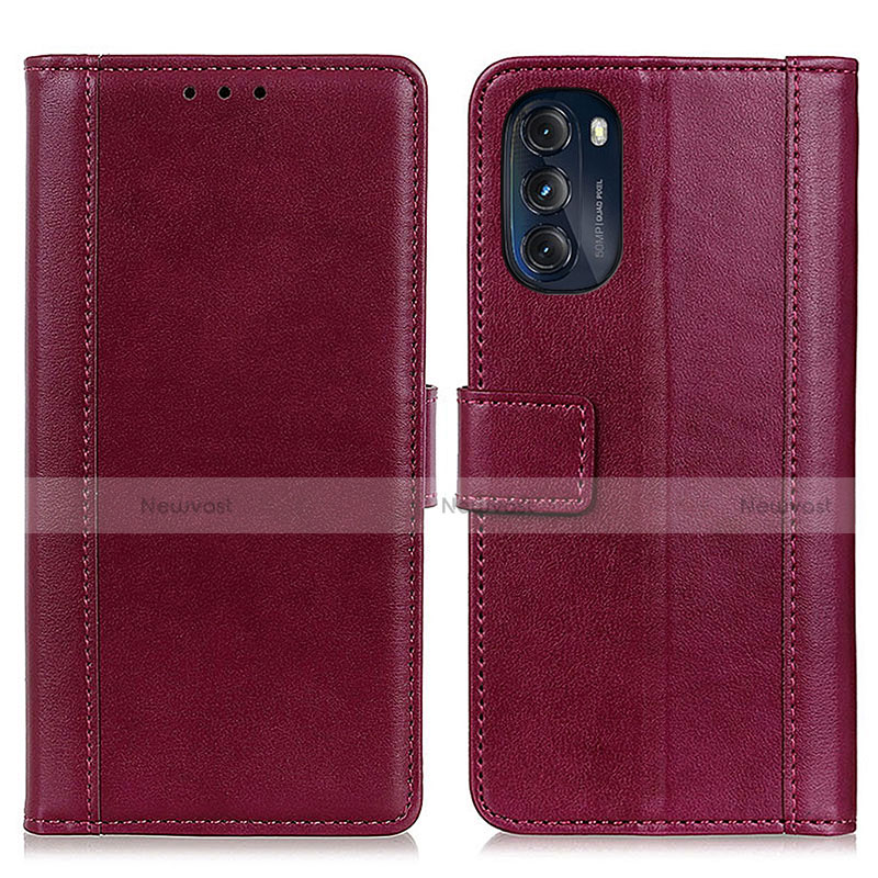 Leather Case Stands Flip Cover Holder N02P for Motorola Moto G 5G (2022)